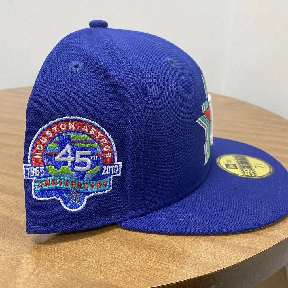 New Era Houston Astros‎ Cobalt Blue 45th Anniversary Patch 59Fifty Hat 7 5/8